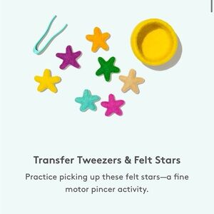 LOVEVERY Transfer Tweezers & Felt Stars. 22 -24 months. Very good condition